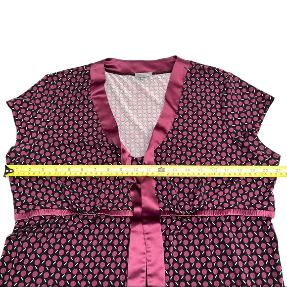 Ann Taylor purple multicolor pattern v-neck faux wrap top XL - Picture 7 of 9